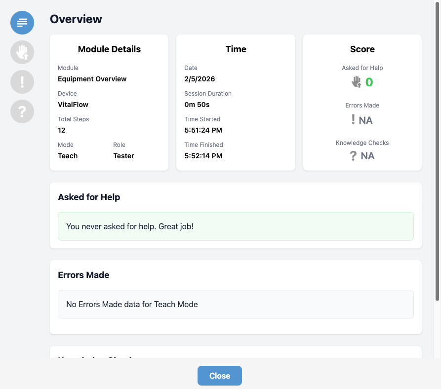 MentorXR Dashboard Preview